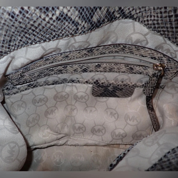 Michael Kors Ombré Hamilton Leather Snakeskin Embossed Satchel Shoulder Bag - Picture 15 of 15